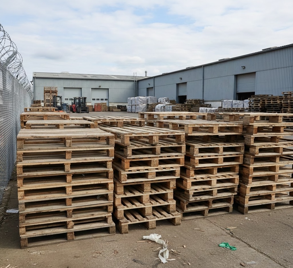 Sustainable pallet processing and recycling operations